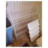 Shoe Rack, Bins, Baskets, Yardstick, and (3) Seat Cushions for Bleachers