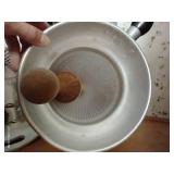 Berry Sieve, Wooden Pestle, Sifter, Tart Molds, Cookie Cutter, Angel Food Cake Cutter, and Wooden Tray