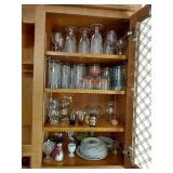 (4) Shelves of Glassware and Misc.