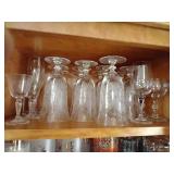 (4) Shelves of Glassware and Misc.