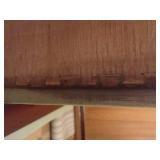 Green Dresser with Mirror and Touch Lamp