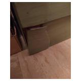 Green Dresser with Mirror and Touch Lamp