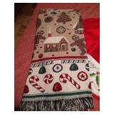 Tree Skirt & 2-Sided Woven Gingerbread Blanket
