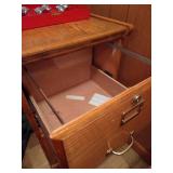 Wooden Filing Cabinet & Vintage Cordial Set