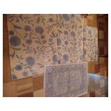 Lot of (4) Soft Yellow, Blue, and Cream Rugs