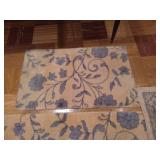 Lot of (4) Soft Yellow, Blue, and Cream Rugs