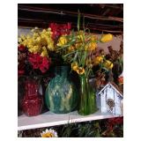 (2) Shelves of Florals & Vases