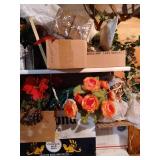 (2) Shelves of Florals & Vases