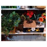 (2) Shelves of Florals & Vases