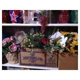 (2) Shelves of Florals & Vases