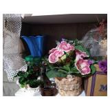 (2) Shelves of Florals & Vases