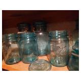 (2) Shelves Blue Ball Jars