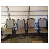 4 Brown Swiveling Patio Chairs with Covers