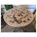 Patio Table & Green Umbrella