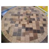 Patio Table & Green Umbrella