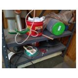 Metal Shelf & Contents