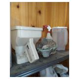 Metal Shelf & Contents