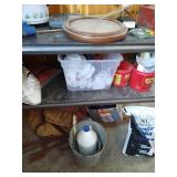 Metal Shelf & Contents