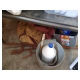 Metal Shelf & Contents