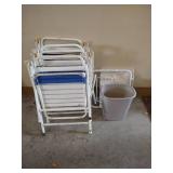 (4) Folding Lawn Chairs & Plastic Table