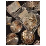 Collection of Jewelry Making Findings, Charms, and Beads in Decorative Box