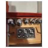 Dapping Block and Punch Set with Wooden Base and 8 Punches