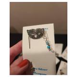 Set of Handmade Masque Lapel Pins and Brooches with Gemstone Accents