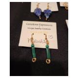 Collection of 6 Pairs Artisan Gemstone Earrings with Gold and Sterling Silver Accents