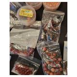 Collection of Assorted Agate and Stone Beads in Various Sizes and Colors