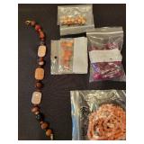 Collection of Assorted Semi-Precious Stone Beads and Findings for Jewelry Making
