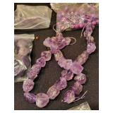 Collection of Assorted Purple Gemstone and Glass Beads