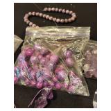 Collection of Assorted Purple Gemstone and Glass Beads