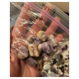 Collection of Purple Gemstone Beads and Tumbled Stones Assortment