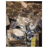 Collection of Blue and Purple Loose Beads and Gemstones Assorted Shapes and Sizes