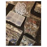 Large Lot of Assorted Blue Beads and Jewelry-Making Supplies