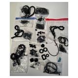 Collection of Assorted Onyx, Black Agate, and Gemstone Beads