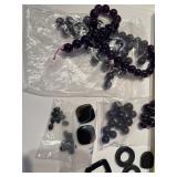 Collection of Assorted Onyx, Black Agate, and Gemstone Beads
