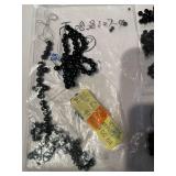 Collection of Black Agate Bead Strands and Loose Beads