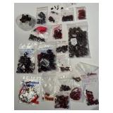Collection of Garnet and Red Gemstone Beads and Strands Assorted Sizes