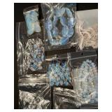 Collection of Assorted Blue and Iridescent Beads for Jewelry Making