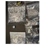 Assorted Clear Glass and Crystal Bead Lot with Necklace Findings