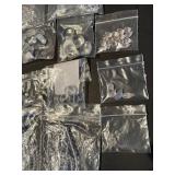 Assorted Clear Glass and Crystal Bead Lot with Necklace Findings