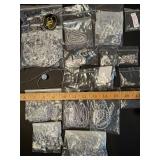 Assorted Clear Glass and Crystal Bead Lot with Necklace Findings