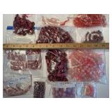 Large Lot of Rhodochrosite and Rose Quartz Gemstone Beads Assortment