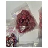 Collection of Assorted Pink and Red Gemstone Beads in Mixed Shapes and Sizes