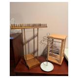 Lot of 3 Jewelry Organizer Stands and Display Cabinet