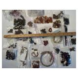 Assorted Collection of Semi-Precious Stone Beads and Jewelry-Making Supplies