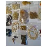 Collection of Semi-Precious Stone Beads Assorted Shapes and Colors