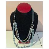 Collection of Beaded Fashion Necklaces and Earrings with Storage Basket
