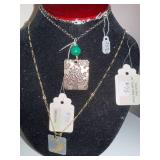 Set of 2 Artisan Necklaces with Decorative Pendants and Gold-Filled Chains